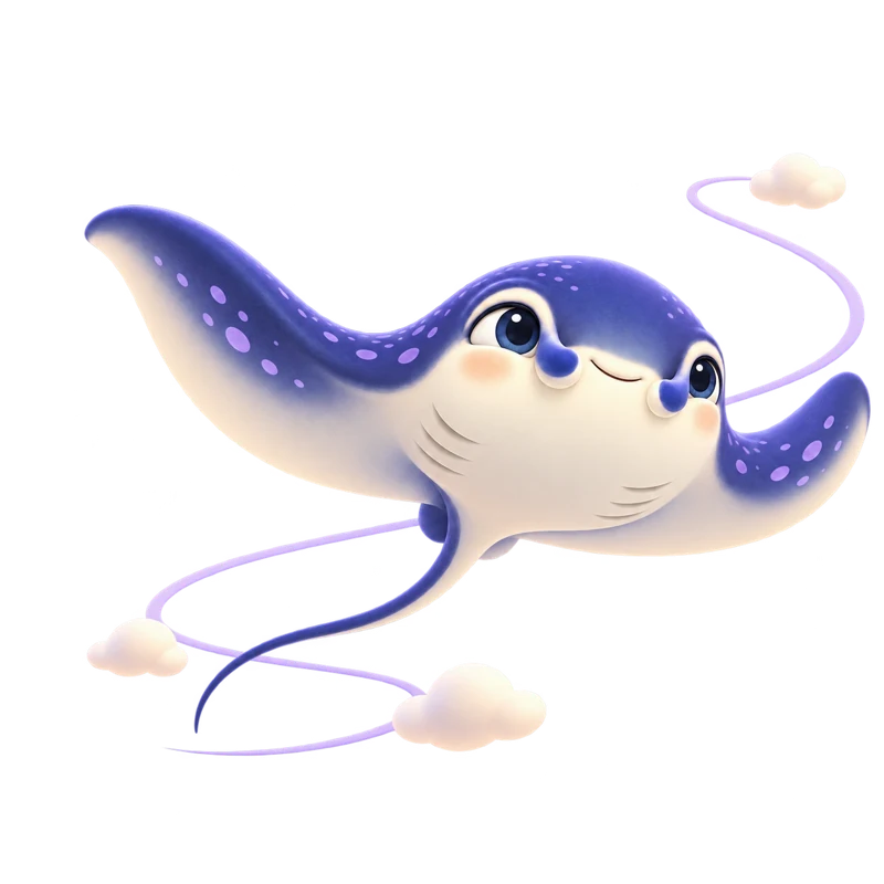 Mari flying along a looping route between clouds